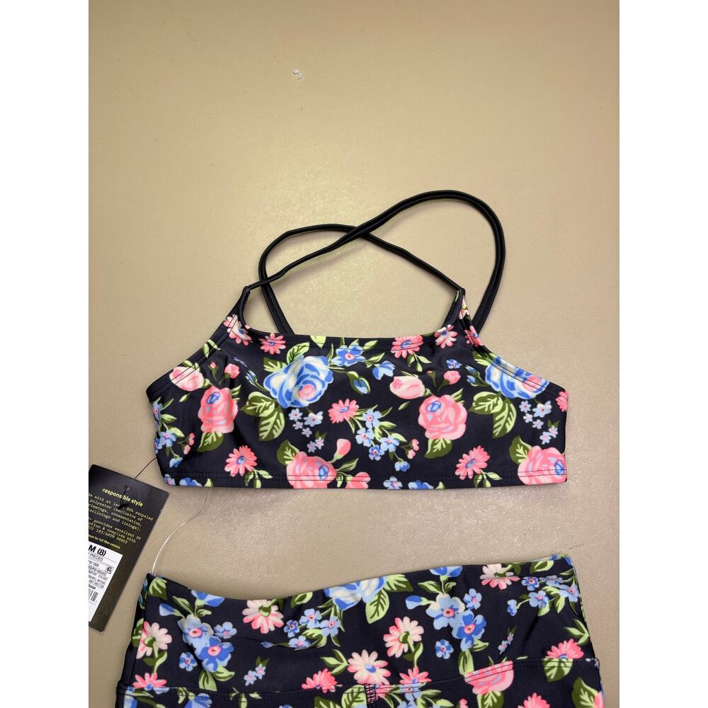 NWT Art Class Girls 2 Pc Floral Swimsuit Set Size M 8 UPF 50+ Bikini Swimwear - Picture 4 of 7